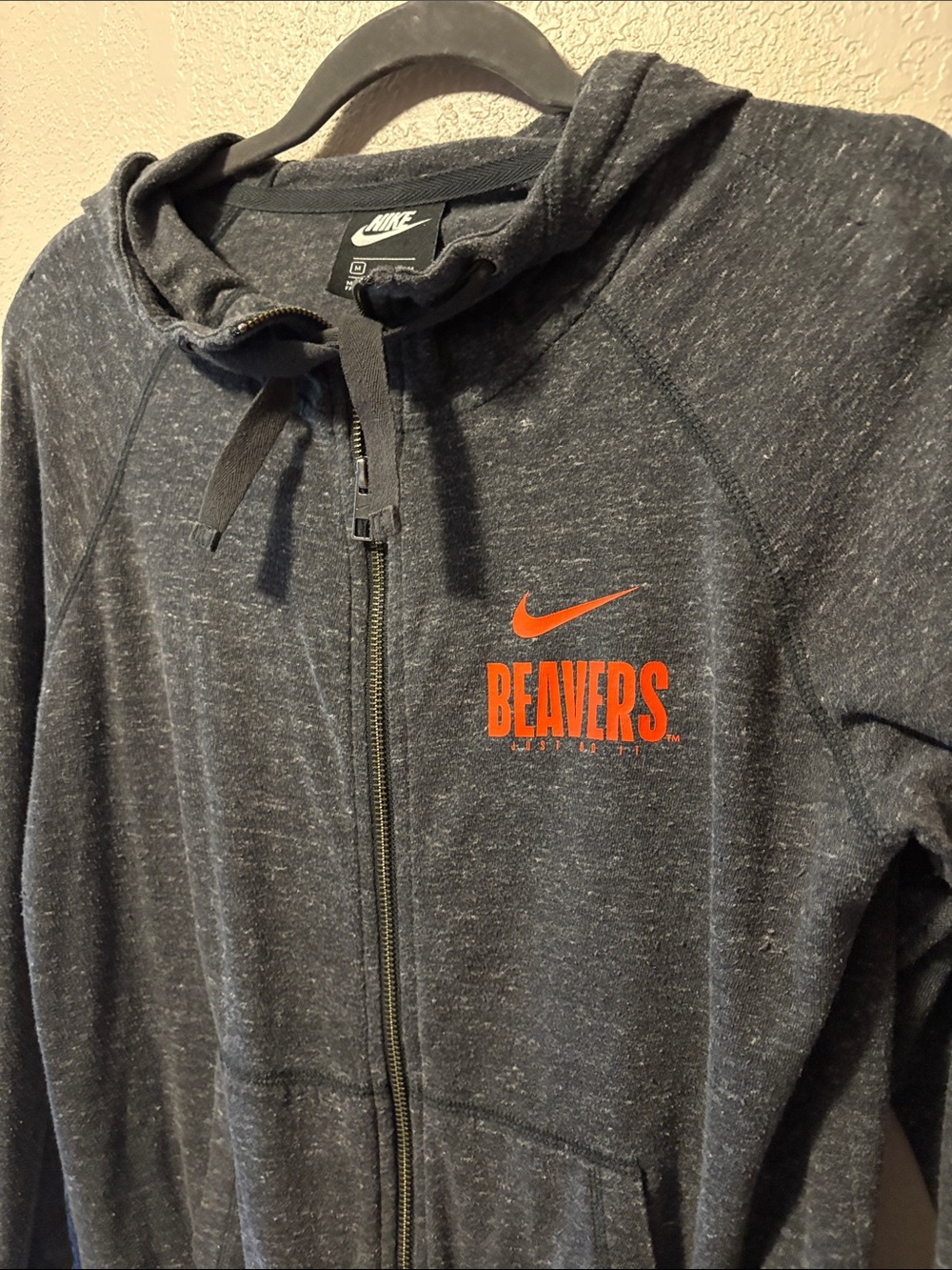 Nike Oregon State Beavers Gray Heather Zip Front Jacket Size M - Picture 3 of 6